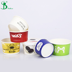 Ice Cream Sữa Chua Bao Bì Cốc Giấy Container Bát Cho Thực Phẩm Nóng Lạnh Với Nắp Vòm - Product Image 1