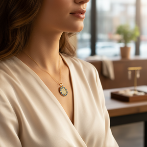 Elegante diseño de sol encanto zafiro y piedra de circón transparente venta al por mayor hecho a mano turco 925 joyería de plata esterlina - Product Image 3