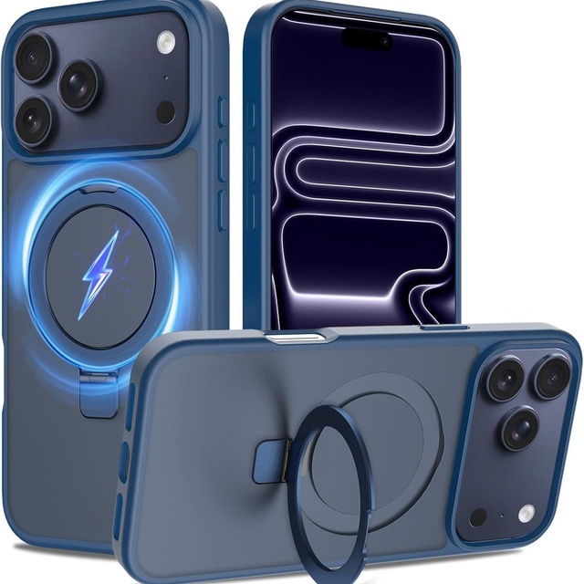 High Quality for for 17 Pro Max Magnetic Stand Trendy Matte Skin Feel Protective Hard PC Phone Case