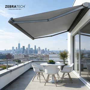 Toldo <span class=keywords><strong>de</strong></span> Aluminio <span class=keywords><strong>de</strong></span> Alta Gama <span class=keywords><strong>para</strong></span> Exteriores, Operación Eléctrica y Manual, Diseño Extensible y Retráctil <span class=keywords><strong>para</strong></span> Terraza, Resistente a la Lluvia - Product Image 1