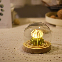 Veilleuse Épine de Mer avec Interrupteur Latéral, Guirlande Lumineuse LED USB, Support en Verre Borosilicate de Haute Qualité, Cadeau d'Halloween, de Noël ou d'Anniversaire