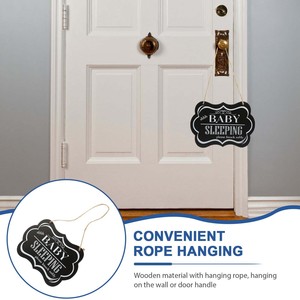 Bébé dormir signe décoration murale maison suspendus nuage signes porte d'entrée Plaque en bois rond bois ne pas frapper <span class=keywords><strong>la</strong></span> porte sonner <span class=keywords><strong>la</strong></span> cloche - Product Image 4