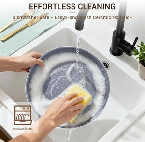 Poêles à sauter et casseroles de cuisine chinoises bon marché 18 pièces en céramique blanche antiadhésive pour la cuisine de camping ensembles d'ustensiles de cuisine - Product Image 6
