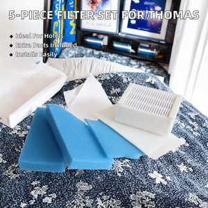 Ensemble de filtres de rechange manuel complet de 5 pièces pour aspirateurs <span class=keywords><strong>Thomas</strong></span> Aqua+ modèle WXD-tm01, alternative au filtre <span class=keywords><strong>Thomas</strong></span> - Product Image 2