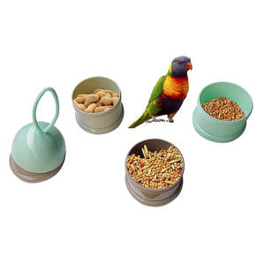 Gg282 copo de comida tigela, suprimentos para pássaro, papagaio, alimentador de alimentos com tampa colorida - Product Image 2