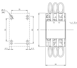 ตัวต่อ2A 3A <span class=keywords><strong>ABB</strong></span> UA16-30-10RA 10A บล็อค190V 50Hz / 220V 60Hz เทอร์มินัลสกรู UL 3P - Product Image 6