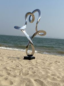 Grande Statue moderne en acier inoxydable sur mesure, <span class=keywords><strong>grand</strong></span> Art en métal, intérieur, extérieur, jardin, décor de Hall, Sculpture en acier abstraite créative - Product Image 6