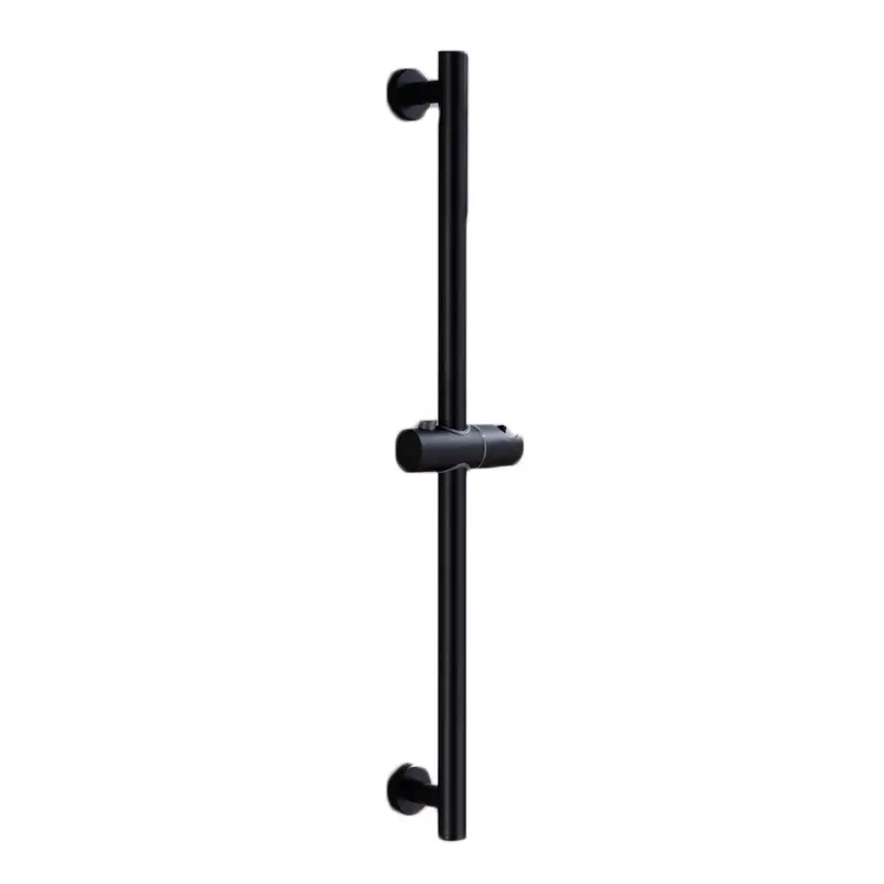 Black SUS 304 Stainless Steel Sliding Adjustable Bar Shower Bar Shower Head Holder Bathroom Bar Brass Handheld PVC Hose