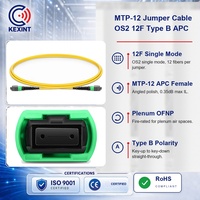 Câble de raccordement MTP MPO 12 fibres OS2 monomode APC Type B Plenum