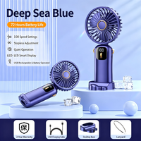 Ventilador de Escritorio Mini Portátil con Pantalla LED Inteligente, Recargable y Enchufable, con Cuatro Colores, Venta al Por Mayor de Fábrica