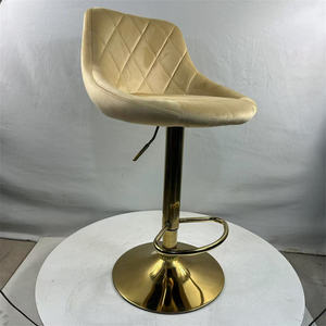 Modern <b>Bar</b> <b>Stools</b> Grey Black Velvet <b>Swivel</b> Counter Height <b>Bar</b> <b>Stool</b> Adjustable <b>Bar</b> Chairs Set with Mid Back and Gold Footrest - Product Image 6