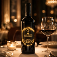 Étiquette de bouteille de vin LED lumineuse en PET personnalisée pour la campagne de boissons de la marque Longstargift Spirits