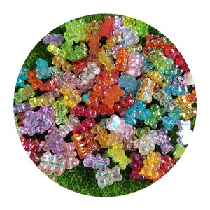 100 Uds. Cuentas <span class=keywords><strong>de</strong></span> oso <span class=keywords><strong>de</strong></span> goma acrílicas AB transparentes, cuentas espaciadoras sueltas <span class=keywords><strong>de</strong></span> oso <span class=keywords><strong>de</strong></span> caramelo <span class=keywords><strong>de</strong></span> colores mezclados a granel <span class=keywords><strong>para</strong></span> pulsera, collar, fabricación <span class=keywords><strong>de</strong></span> joyas - Product Image 1