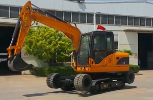 Excavatrice sur chenilles à roues certifiée CE 9 tonnes X9 haute efficacité bon moteur National 3 roulements de boîte de vitesses de pompe à godet d'occasion - Product Image 3