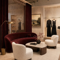 Comptoir de caisse moderne de luxe en bois et marbre, réception pour magasin de vêtements, boutique, design d'intérieur, solution de projet clé en main