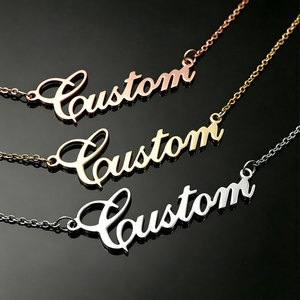 Collar de Oro de 18K, Acero Inoxidable 316L, Placa con Nombre Personalizada, Collar con Letra Personalizada para Hombre y Mujer - Product Image 1