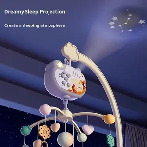 Mobile musical rotatif pour lit de bébé 0-24 mois, hochet apaisant pour nouveau-né, jouet OVNI suspendu à agripper - Product Image 5