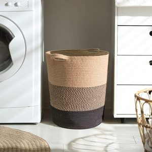 Nouveau panier de rangement en corde de coton moderne personnalisé panier de rangement tissé de blanchisserie de type debout pour la chambre à coucher - Product Image 2
