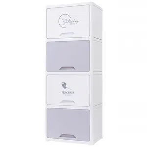 Home Household Storage Organizer Schubladen 45CM Kunststoff Grau Schrank mit Druck 4 Schichten
