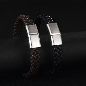 SL017 <span class=keywords><strong>Bracelet</strong></span> en peau de vache tissage bijoux pour hommes en <span class=keywords><strong>cuir</strong></span> véritable tissage à la main en <span class=keywords><strong>cuir</strong></span> <span class=keywords><strong>Bracelet</strong></span> pour hommes en gros - Product Image 5
