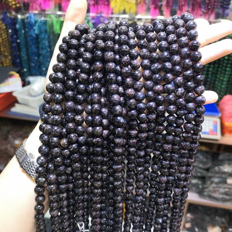 Wholesale Natural Astrophyllite Hornblende Gemstone Beads Round Beads  Healing Power for Jewelry Making Bracelets Necklaces