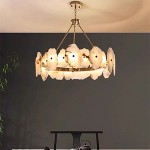 Lustre en albâtre nordique, éclairage de plafond nordique, lustre pour salon, luminaires suspendus en albâtre pour cuisine - Product Image 2