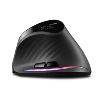 Mouse Vertical Inalámbrico Ergonómico para Juegos, Recargable, Tri-modo, Silencioso, con Retroiluminación LED, 4000DPI, 7 Botones Programables, Compatible con Win7/8/10