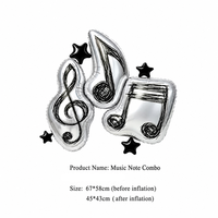 Balon Foil Musik Retro Gaya Baru, Piano Keyboard, Kaset, Not Musik untuk Perlengkapan Pesta Ulang Tahun Disko (Grosir)