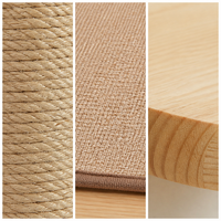 Arbre à chat mural en bois massif, tour inclinée avec plateforme de saut et lit intégré, style campagnard pastoral, en carton