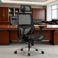 Chaise de bureau ergonomique moderne en maille avec levage, accoudoirs 3D en métal chromé et PU, pivotante et réglable