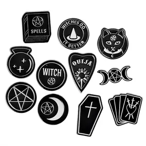 Manufacturer punk moon custom lapel pin witch book hat black enamel pin custom dark series pins custom