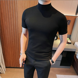 T-shirt décontracté uni à coupe classique pour <span class=keywords><strong>homme</strong></span>, 180 grammes, anti-boulochage, manches courtes – Coton extensible, couche <span class=keywords><strong>de</strong></span> base pour le début <span class=keywords><strong>de</strong></span> l'automne - Product Image 4