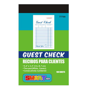 Blocco di Ricevute Personalizzato Senza Carta Carbonica 87x140mm 50 Fogli/Blocco Jinzhongchuang Bianco/Blu Stampa Logo Disponibile - Product Image 4