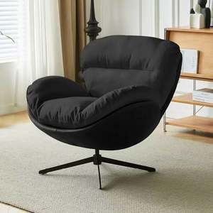 Mecedora moderna de lana de cordero con marco de madera maciza y patas de metal para el hogar o el hotel para la sala de estar o el dormitorio - Product Image 2