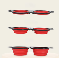 Bols pliants pour animaux de compagnie, bols à riz pour chiens, bols doubles pliants tout-en-un portables pour l'extérieur, bassins pour chiens d'extérieur, vente en gros de fournitures pour animaux de compagnie