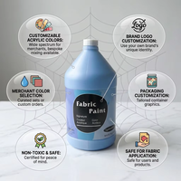 Peinture textile permanente directe usine 1 gallon (3,8 L) imperméable non lavable pour vêtements, toile, école, en gros