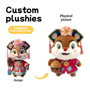 Cultural Creative Gift Fabricante Bonito Estilo Chinês Bordado Esquilo Brinquedo De Pelúcia Como Presente Promocional Corporativo - Product Image 1