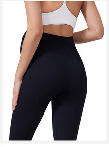 Pantalons de yoga de maternité noirs, taille haute, effet push-up, leggings évasés, soutien du ventre, haute élasticité, pilates, jambes larges, vêtements de <span class=keywords><strong>grossesse</strong></span> actifs - Product Image 5