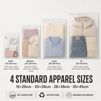 Sacs en papier vélin translucide auto-adhésifs pour emballage de vêtements, enveloppes biodégradables sans plastique pour lingerie, vente en gros