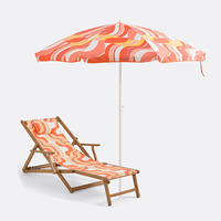 Parasol de plage et de patio portable avec chaise, personnalisable avec logo, à baleines en fibre de verre, inclinaison réglable, pare-soleil et coupe-vent, idéal pour pique-nique, vente en gros