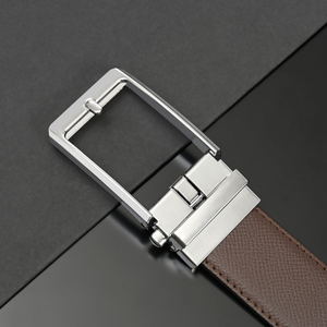 Cinturón de Cuero Genuino para Hombre, Personalizable, Sin Grietas ni Desprendimientos, Cómodo, Hebilla Automática de Aleación, Talla Estándar, para Uso Profesional - Product Image 3
