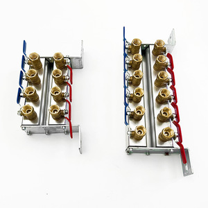 Double <b>Row</b> Water Distributor With Ball Valve For Injection Molding <b>Machine</b> Cooling Pipe System Metal Multi Pipe Flow Control - Product Image 1