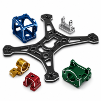 Service d'usinage CNC 5 axes, pièces de cadre de drone en aluminium 7075 sur mesure, anodisées
