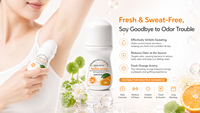 Anti-transpirant parfumé à l'orange, éliminateur d'odeurs, garde les aisselles au sec, gel corporel floral aux herbes naturelles, format voyage