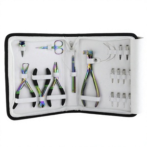 Professional Hair Extension Tool Kit with 3 Hole Nano & Micro <b>Bead</b> Plier, Hair Parting Finger, Sew In <b>Needles</b> and Thread Cutting - Product Image 1