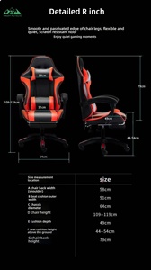 <span class=keywords><strong>Silla</strong></span> de Juego Wayon de Respaldo Alto Ajustable en Blanco y Negro <span class=keywords><strong>con</strong></span> Soporte Lumbar, Reposacabezas y Reposapiés - Product Image 6