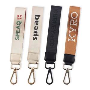 High Quality Polyester Woven Buckle Leather Wallet Men <b>Keychain</b> Gift Customizable <b>Personalized</b> Key Chain Lanyard - Product Image 6