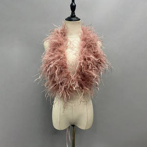 Nuevo Top corto de plumas para fiesta de Club para mujer, Tops de plumas de avestruz sin tirantes de verano, chaleco con tirantes en la espalda, cuello con cordones - Product Image 3
