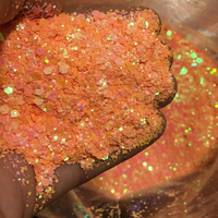 Vente en gros 1 kg de paillettes arc-en-ciel perlées, mélange de paillettes épaisses en forme de cœur et de cercle, paillettes en vrac pour la résine, artisanat, décorations de globe à neige, classiques, artificielles