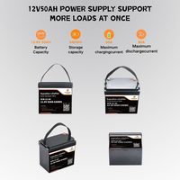 Stock UE SUPCELION SCB-12-50 Batterie LiFePO4 12,8V 50AH Bluetooth 5.0 Garantie 10 ans 4000 cycles Décharge complète Certifiée CE
